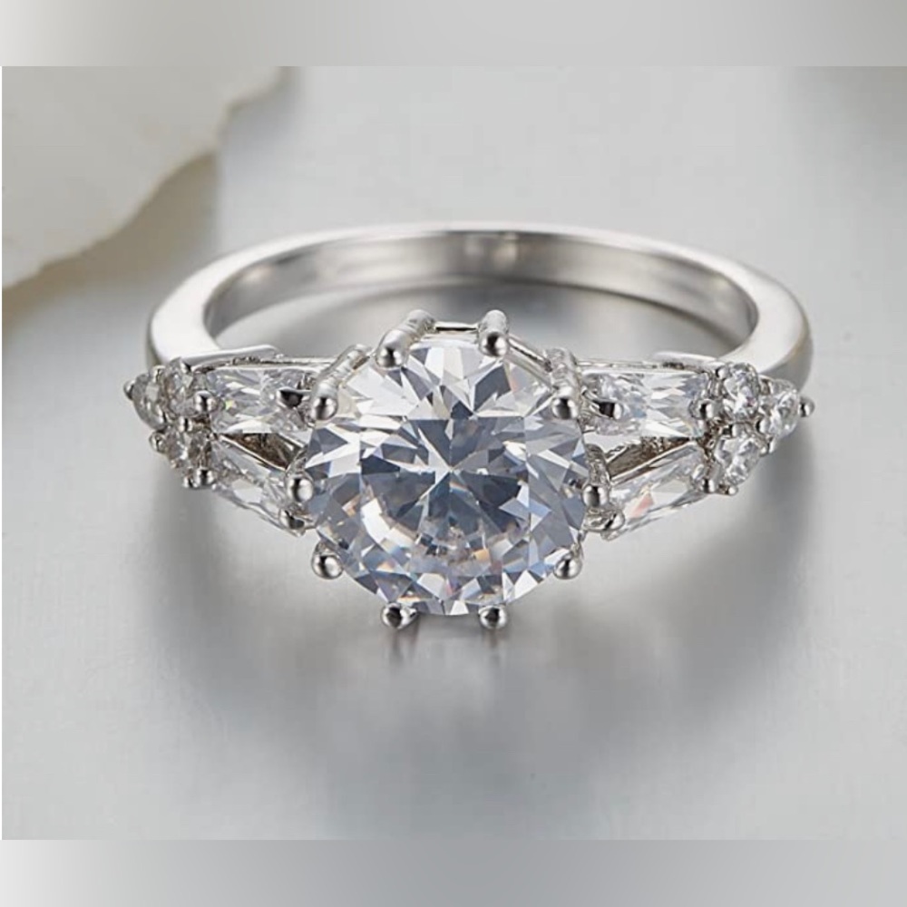 Silver-tone imitation diamond